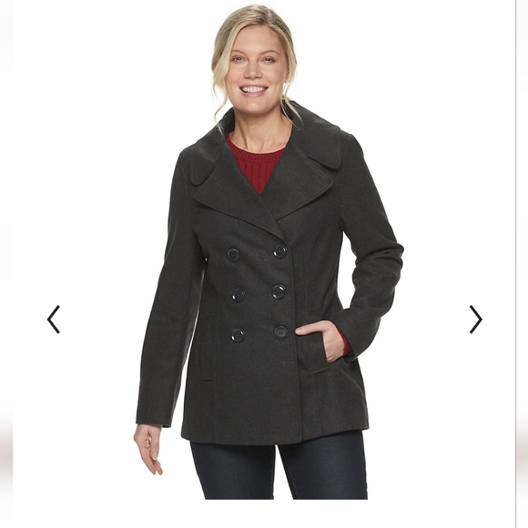 NWT Larry Levine | Womans Double Breasted Gray Coat Jacket - Picture 5 of 7